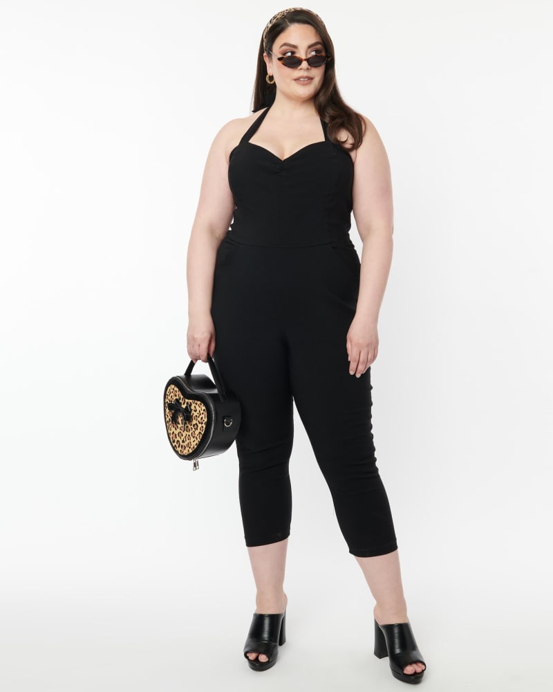 Black one piece jumpsuit plus size best sale